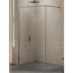 New Trendy Avexa Gunmetal Brushed parete doccia walk-in 120 cm spazzolata/vetro trasparente EXK-3514