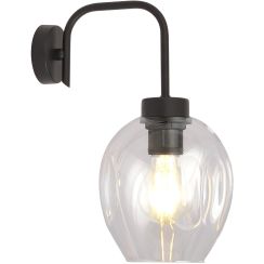 Emibig Lukka lampada da parete 1x15 W nero-trasparente 1164/K1
