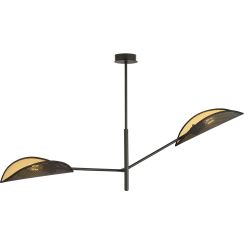 Emibig Vene lampada da soffitto 2x10 W nero-oro 1158/2