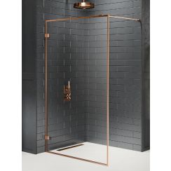 New Trendy Avexa Copper Brushed parete doccia walk-in 140 cm rame spazzolata/vetro trasparente EXK-4324