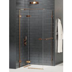 New Trendy Avexa Copper Brushed box doccia 80x80 cm quadrato rame spazzolata/vetro trasparente EXK-3606