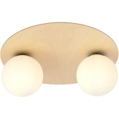 Emibig Kenzo lampada da soffitto 2x10 W legno-opale 1142/2B