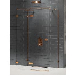 New Trendy Avexa Copper Brushed box doccia 120x70 cm rettangolare rame spazzolata/vetro trasparente EXK-3714