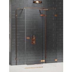 New Trendy Avexa Copper Brushed box doccia 90x80 cm rettangolare rame spazzolata/vetro trasparente EXK-3722