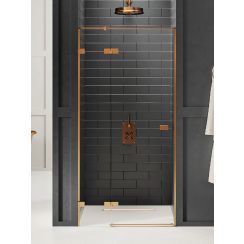 New Trendy Avexa Copper Brushed porta doccia 120 cm a battente rame spazzolata/vetro trasparente EXK-3539