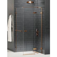 New Trendy Avexa Copper Brushed box doccia 100x100 cm quadrato rame spazzolata/vetro trasparente EXK-3650