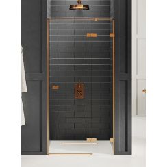 New Trendy Avexa Copper Brushed porta doccia 140 cm a battente rame spazzolata/vetro trasparente EXK-3544