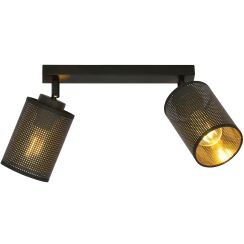 Emibig Bronx lampada da soffitto 2x15 W nero-oro 1152/2