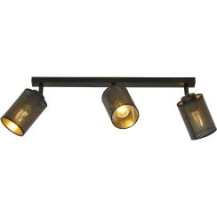 Emibig Bronx lampada da soffitto 3x15 W nero-oro 1152/3