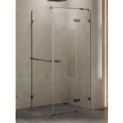 New Trendy Avexa Gunmetal Brushed box doccia 120x70 cm rettangolare spazzolata/vetro trasparente EXK-3312