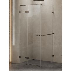 New Trendy Avexa Gunmetal Brushed box doccia 120x90 cm rettangolare spazzolata/vetro trasparente EXK-3284