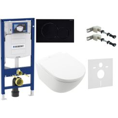 Set zestaw miska z deską Villeroy & Boch Subway 3.0 4670TSR1, modulo di installazione Geberit Duofix 111.320.00.5, 115.770.DW.5, 111.815.00.1, 156.050.00.1