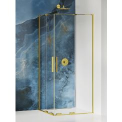 New Trendy Smart Light Gold box doccia 90x80 cm rettangolare oro lucida/vetro trasparente EXK-4264