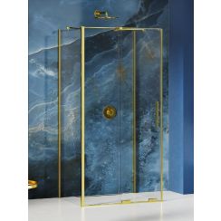 New Trendy Smart Light Gold box doccia 120x100 cm rettangolare oro lucida/vetro trasparente EXK-4286