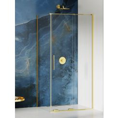 New Trendy Smart Light Gold box doccia 140x90 cm rettangolare oro lucida/vetro trasparente EXK-4249