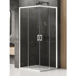 New Trendy Prime White box doccia 90x80 cm rettangolare bianco opaca/vetro trasparente D-0396A/D-0399A