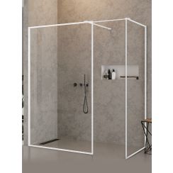 New Trendy New Modus White box doccia walk-in 140x100 cm rettangolare bianco opaca/vetro trasparente EXK-2323