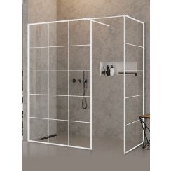 New Trendy New Modus White box doccia walk-in 150x90 cm rettangolare bianco opaca/vetro con motivo EXK-2310