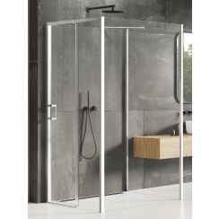 New Trendy Prime box doccia 120x100 cm rettangolare cromo lucida/vetro trasparente K-1275
