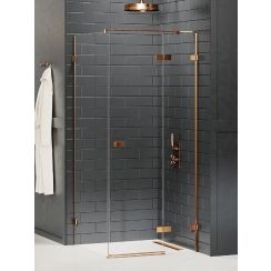 New Trendy Avexa Copper Brushed box doccia 120x110 cm rettangolare rame spazzolata/vetro trasparente EXK-3603