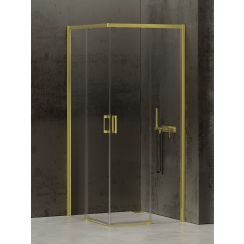 New Trendy Prime Light Gold box doccia 80x70 cm rettangolare oro lucida/vetro trasparente D-0416A/D-0415A