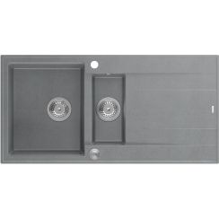 Quadron Evan lavello graniteq 100x50 cm grigio/grafite/inox HQE5510050U5_BS_P2O