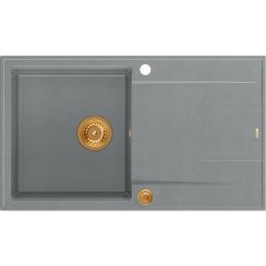 Quadron Evan lavello graniteq 86x50 cm grigio/grafite/inox HCQE8650U5_PVDC1_P2O