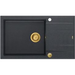 Quadron Evan lavello graniteq 86x50 cm nero HCQE58650U8_PVDG1_P2O