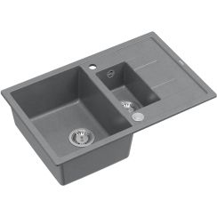 Quadron Morgan lavello graniteq 78x50 cm grigio/grafite/inox HB8224U5-BS_P2O