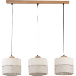 TK Lighting Eco lampada sospesa 3x15 W nero-grigio/cenere-legno-beige 5771
