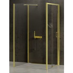 New Trendy Prime Light Gold box doccia 120x110 cm rettangolare oro lucida/vetro trasparente K-1556