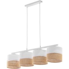 TK Lighting Linobianco lampada sospesa 4x15 W bianco-marrone 6576