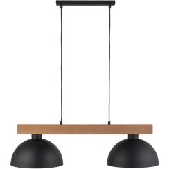 TK Lighting Oslo lampada sospesa 2x15 W nero-legno 4711