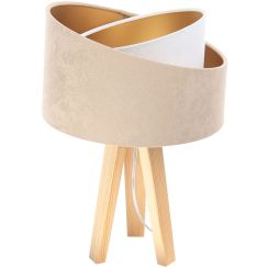 BPS Koncept Galaxy lampada da tavolo 1x60 W bianco-oro -legno-beige 060S-018