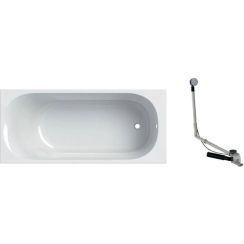 Set vasca da bagno rettangolare Geberit Soana 554.002.01.1, sifone per vasca da bagno Geberit 150.525.21.6