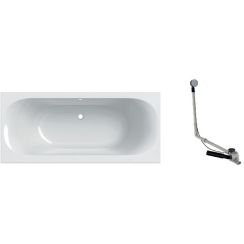Set vasca da bagno rettangolare Slim Geberit Soana 554.005.01.1, sifone per vasca da bagno Geberit 150.525.21.6