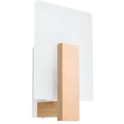 Sollux Lighting Lappo lampada da parete 1x40 W bianco-legno SL.1094