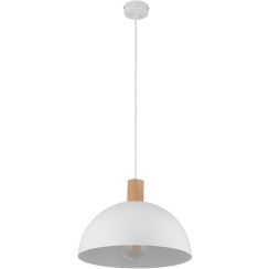 TK Lighting Oslo lampada sospesa 1x15 W bianco-legno 4851