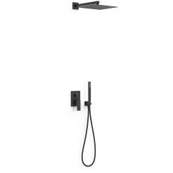 Tres Cuadro set doccia da incasso con soffione nero 00628004NM