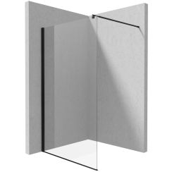 Deante Kerria Plus parete doccia walk-in 140 cm nero opaca/vetro trasparente KTS_N34P