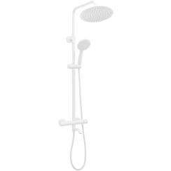 Rea Lungo set per vasca e doccia a parete con termostato con soffione bianco REA-P6608