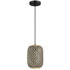 Rabalux Adalla lampada sospesa 1x40 W nero- rattan 72091