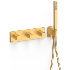 Tres B-System rubinetto per vasca e doccia da incasso con termostato oro 30725301OM
