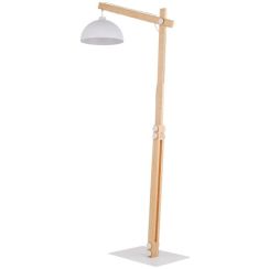 TK Lighting Oslo lampada da terra 1x15 W bianco-legno 5592