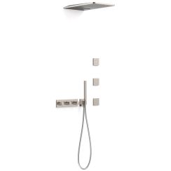 Tres B-System set doccia da incasso con termostato con soffione acciaio 30725405AC