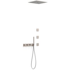 Tres B-System set doccia da incasso con termostato con soffione acciaio 30725406AC
