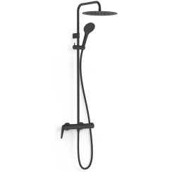 Tres Fuji set doccia a parete con soffione nero 28119101NM