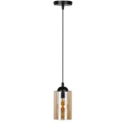 Candellux Bistro lampada sospesa 1x40 W nero-ambra 31-00569