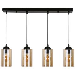 Candellux Bistro lampada sospesa 4x40 W nero-ambra 34-00552