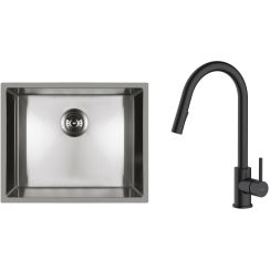 Set lavello in acciaio Oltens Stalvask 71101100, rubinetto da cucina Oltens Litla 35204300